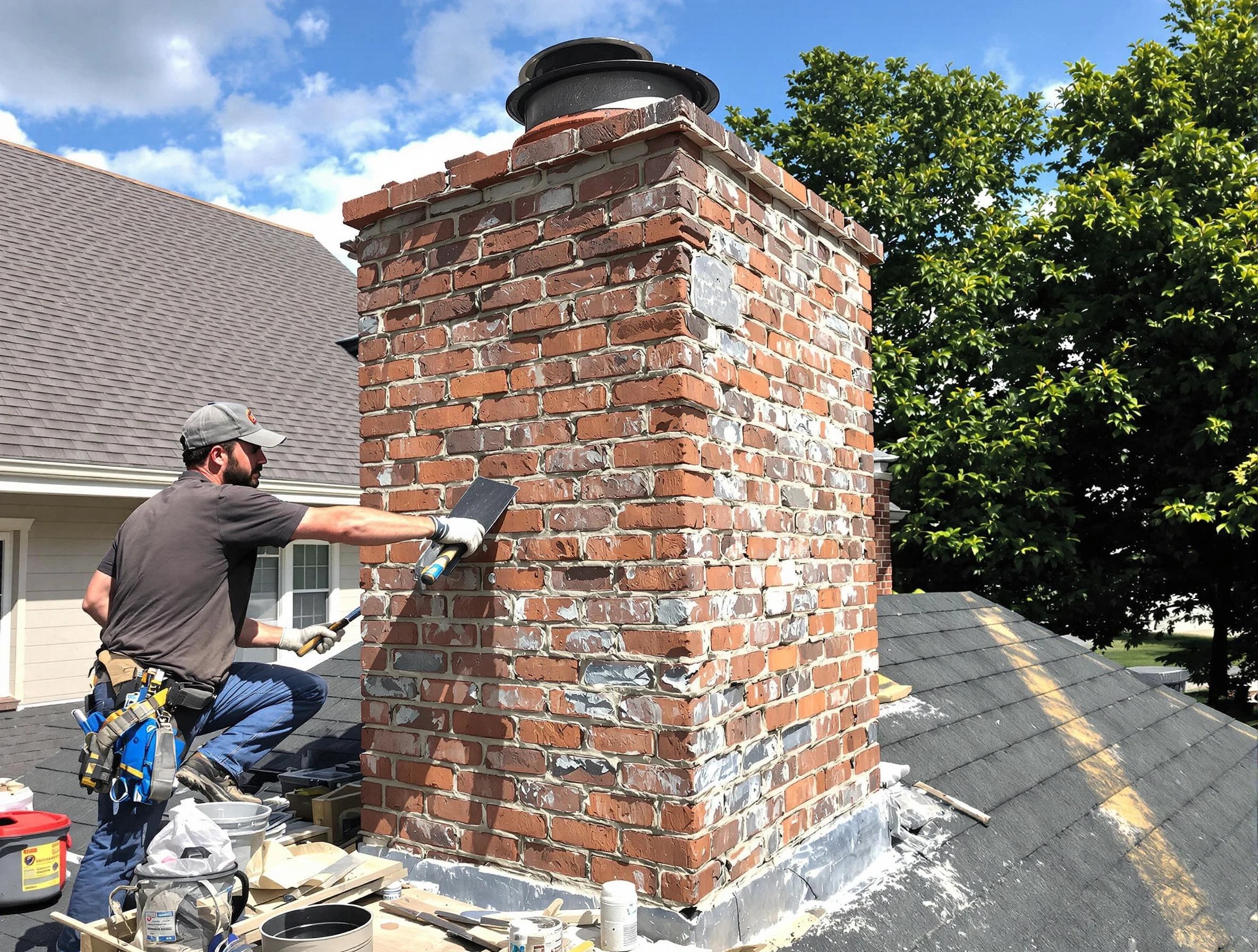 Completed chimney rebuild by Chelsea Chimney Sweep in Chelsea, AL