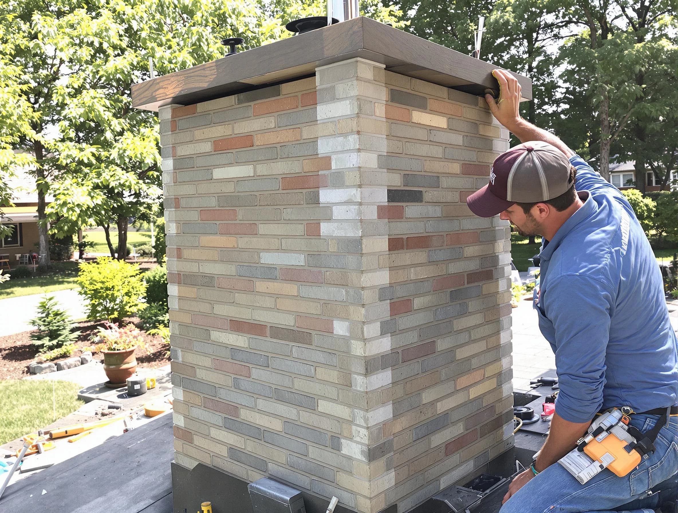 Chelsea Chimney Sweep completing a modern chimney remodel in Chelsea, AL