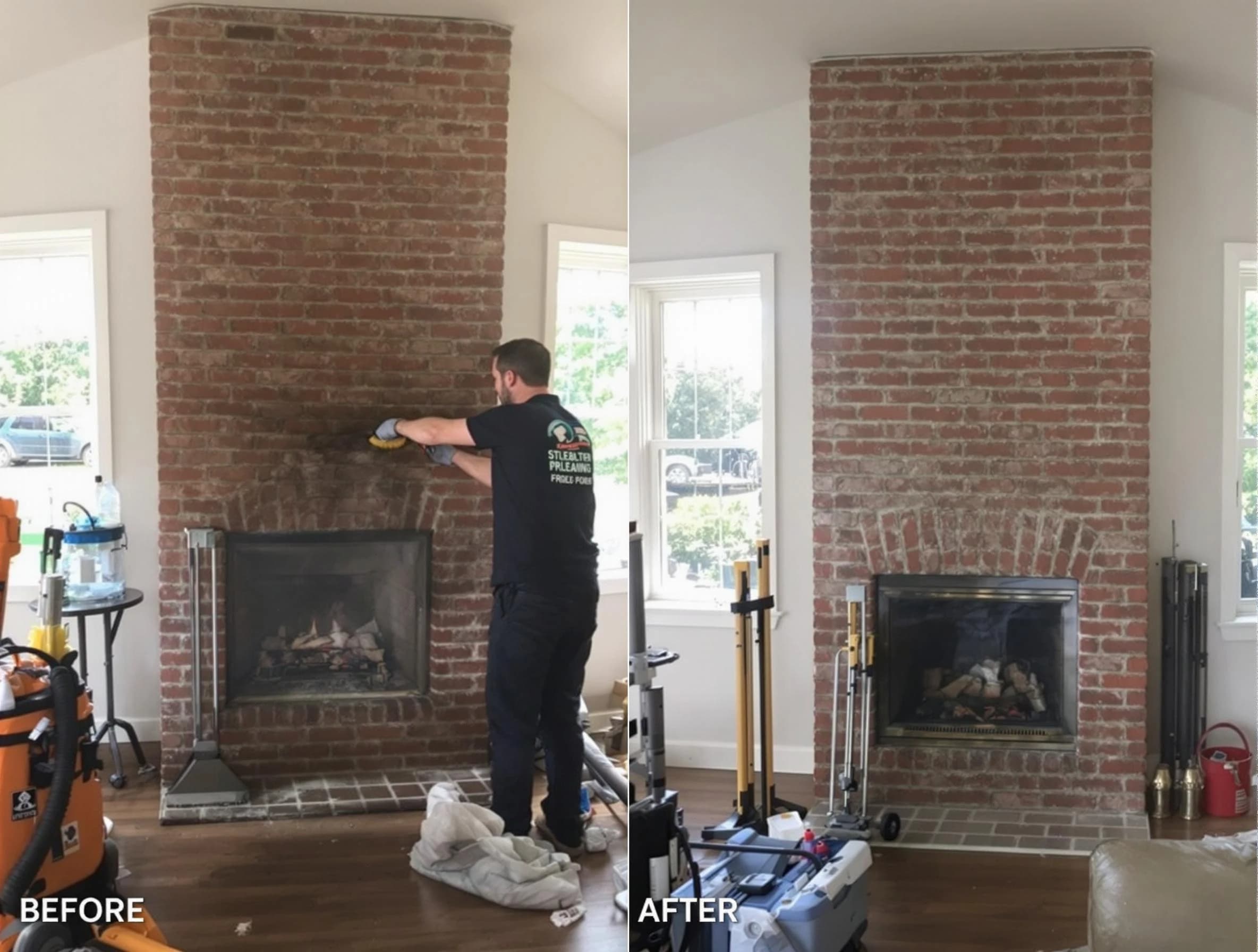 Finished chimney sweeping service by Chelsea Chimney Sweep in Chelsea, AL