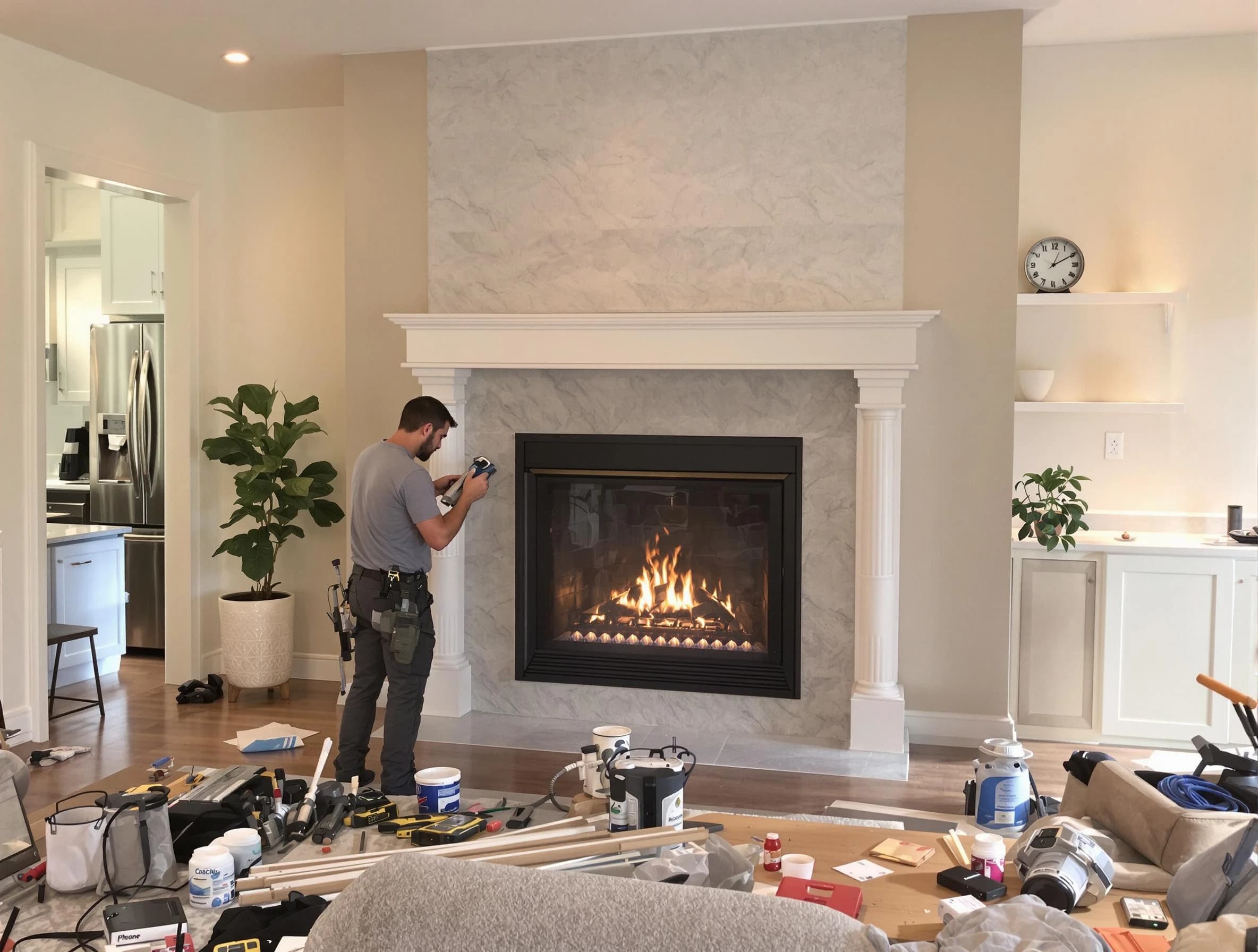 Newly installed fireplace by Chelsea Chimney Sweep in Chelsea, AL