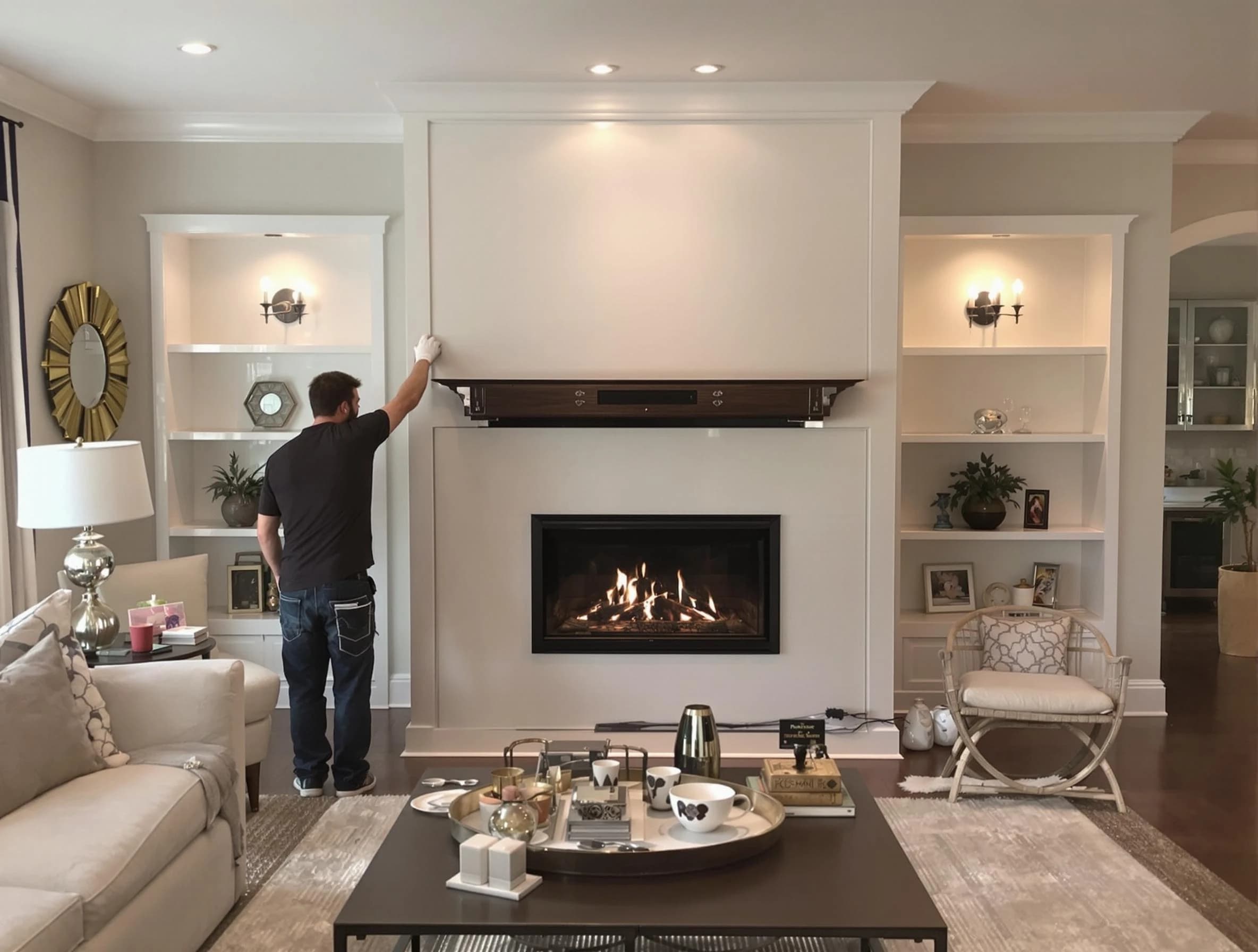 Chelsea Chimney Sweep installing a new fireplace in Chelsea, AL