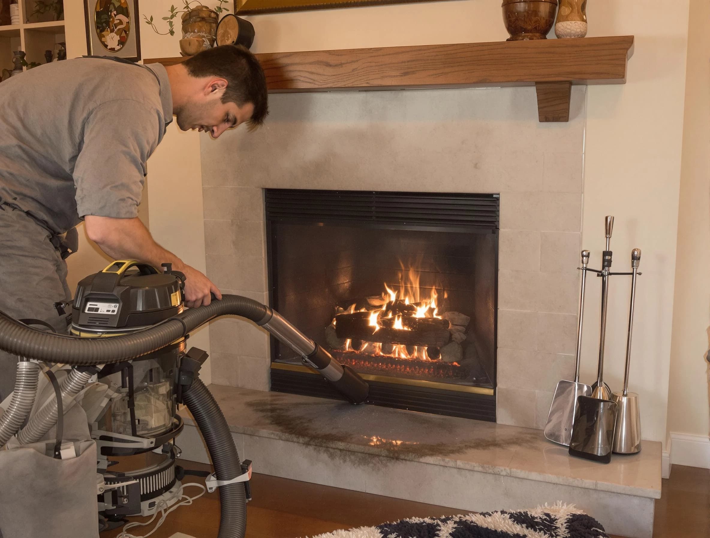Routine fireplace upkeep by Chelsea Chimney Sweep in Chelsea, AL