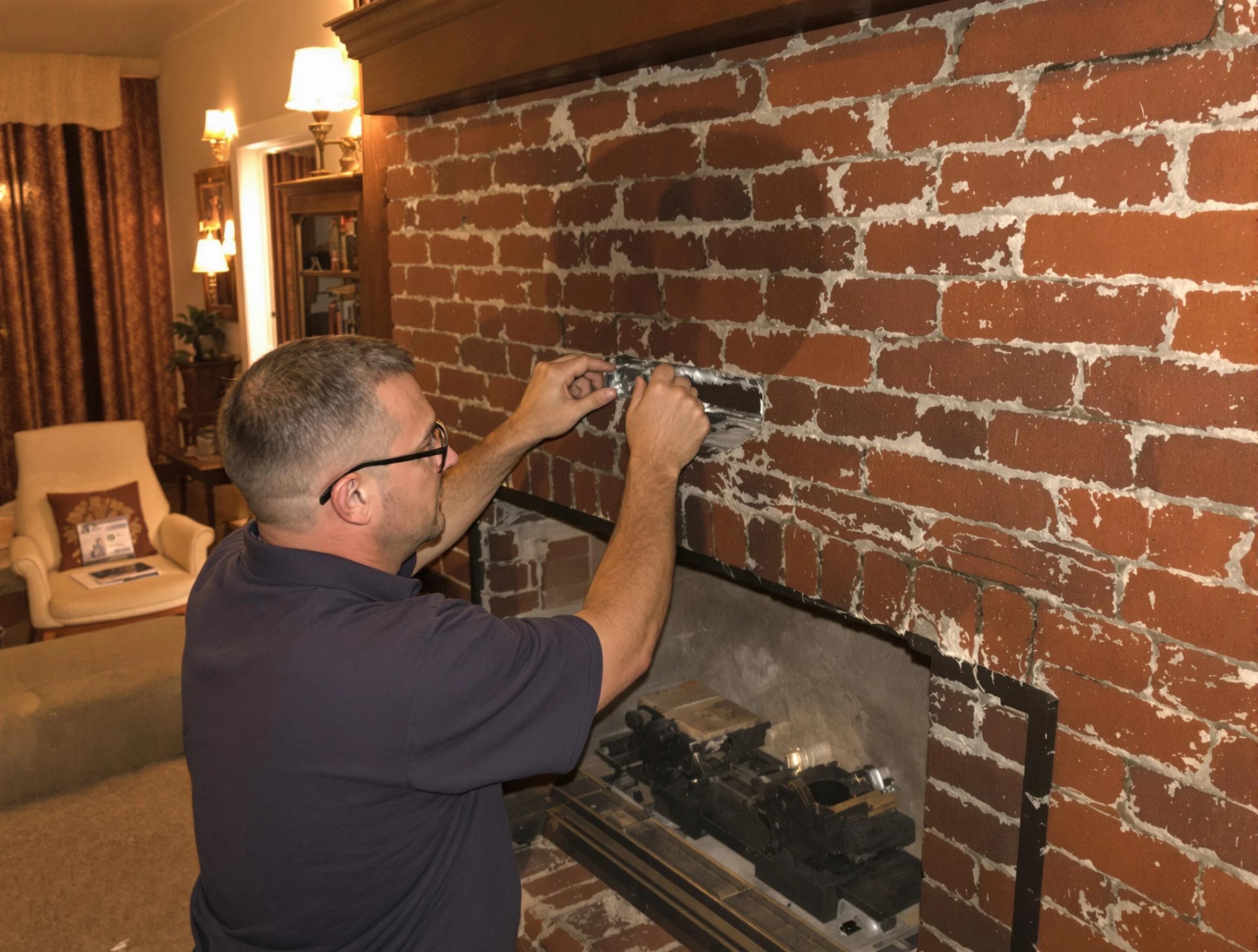Chelsea Chimney Sweep expert fixing a fireplace in Chelsea, AL