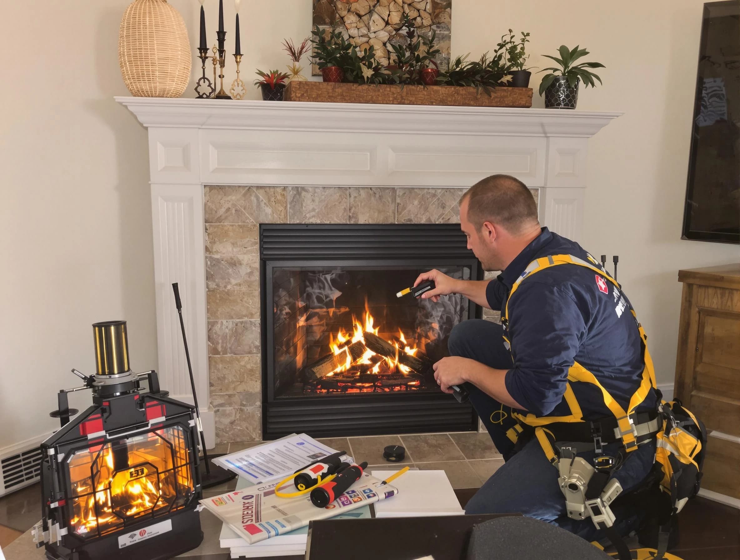 Safety-focused fireplace inspection by Chelsea Chimney Sweep in Chelsea, AL