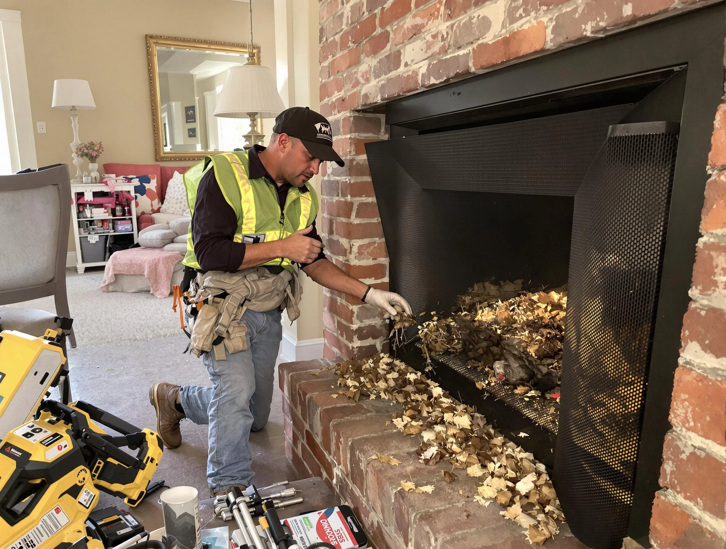 Safe screening installation by Chelsea Chimney Sweep in Chelsea, AL