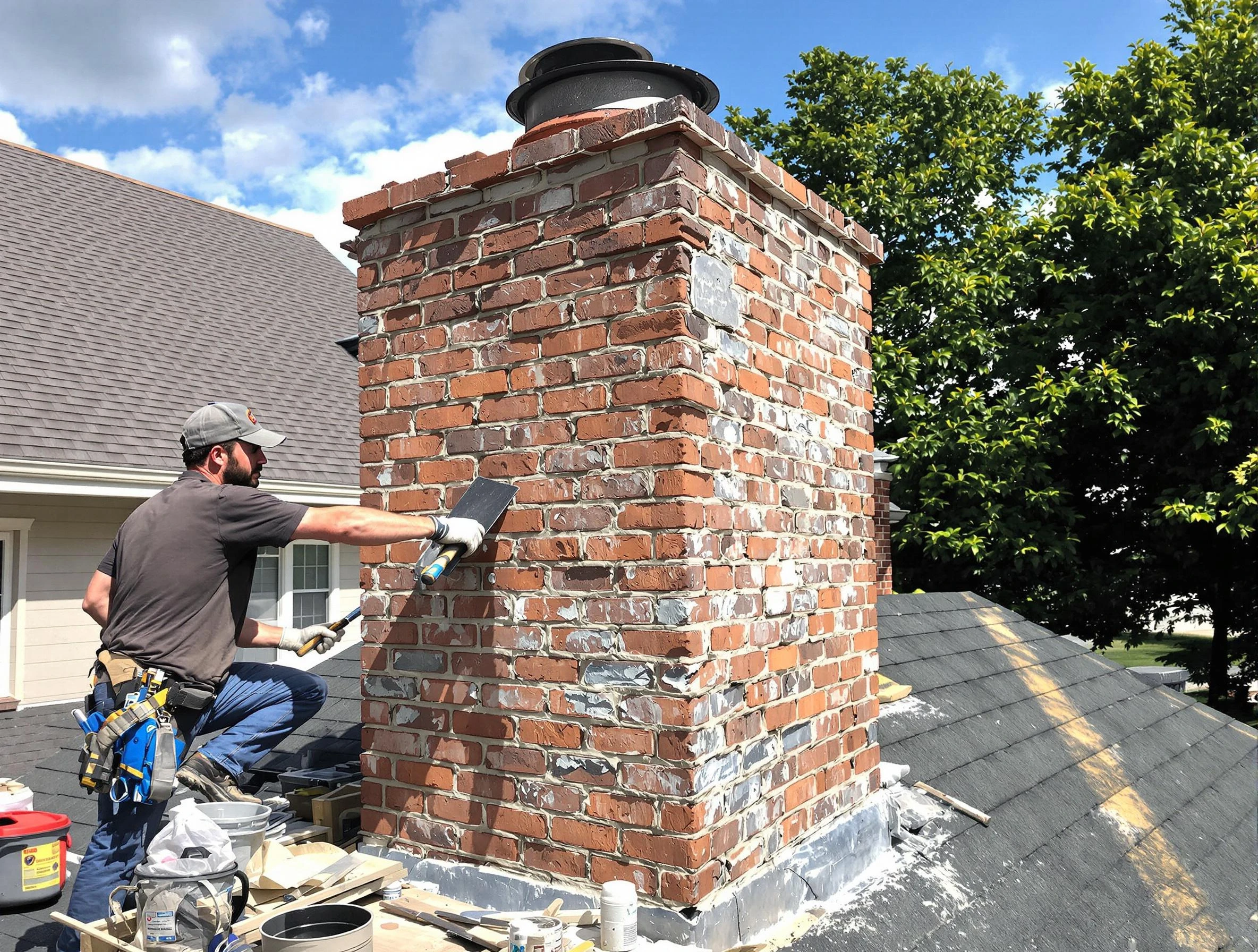 Completed chimney rebuild by Chelsea Chimney Sweep in Chelsea, AL