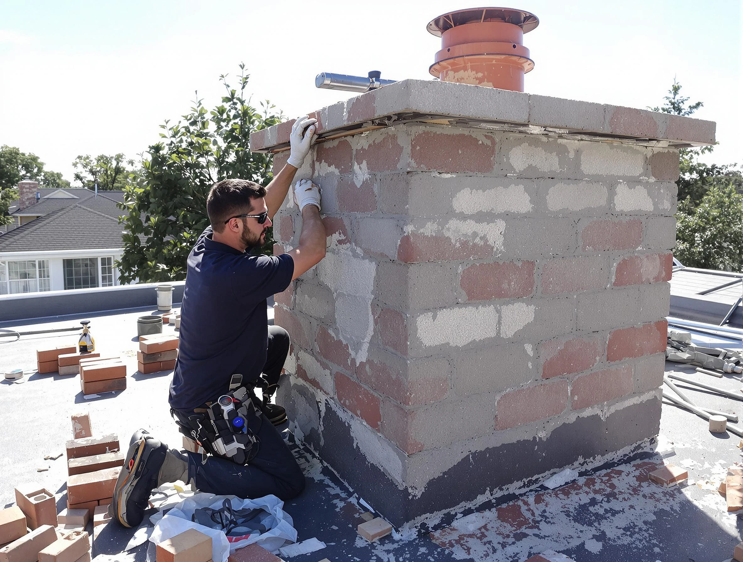 Advanced chimney repair process by Chelsea Chimney Sweep in Chelsea, AL
