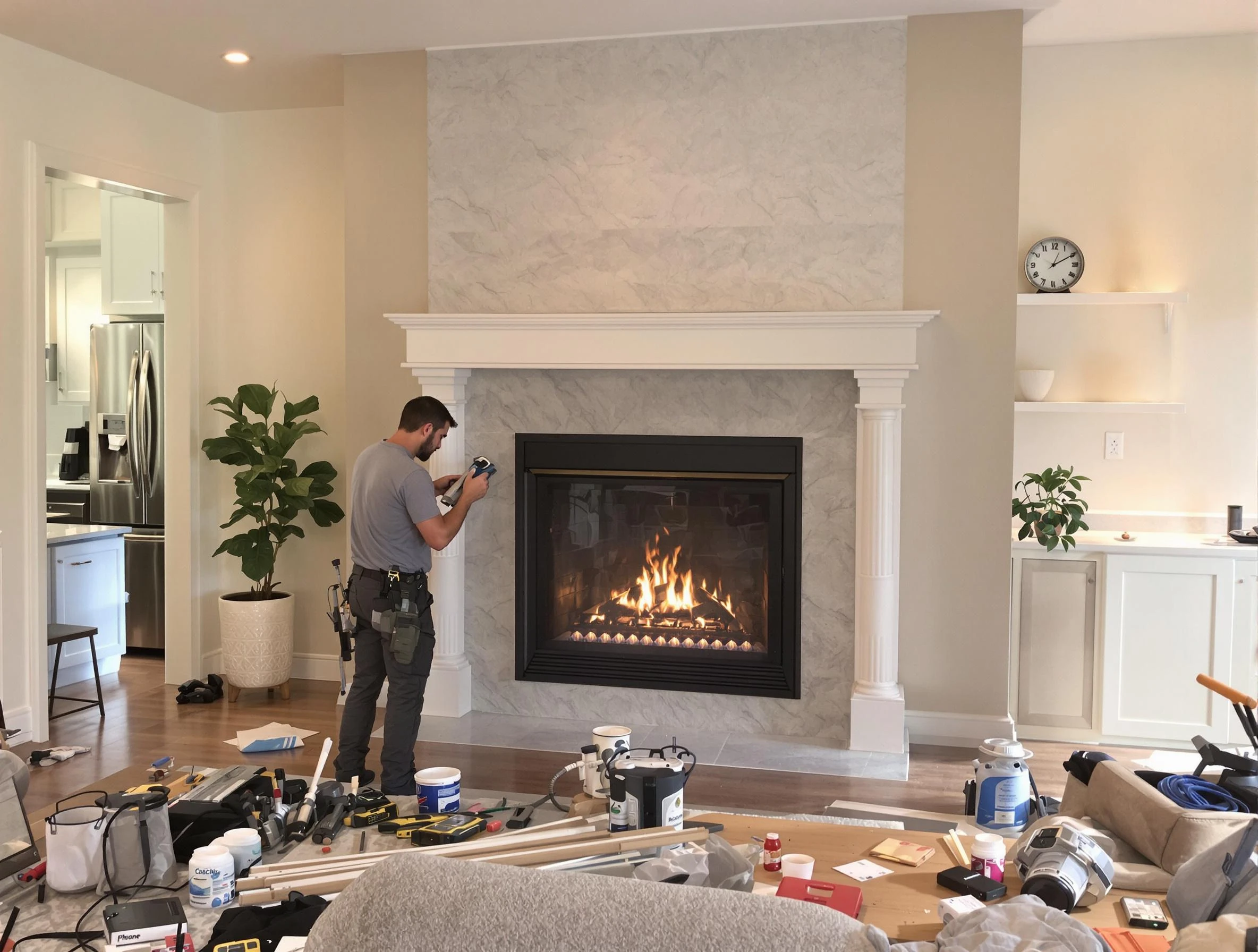 Newly installed fireplace by Chelsea Chimney Sweep in Chelsea, AL